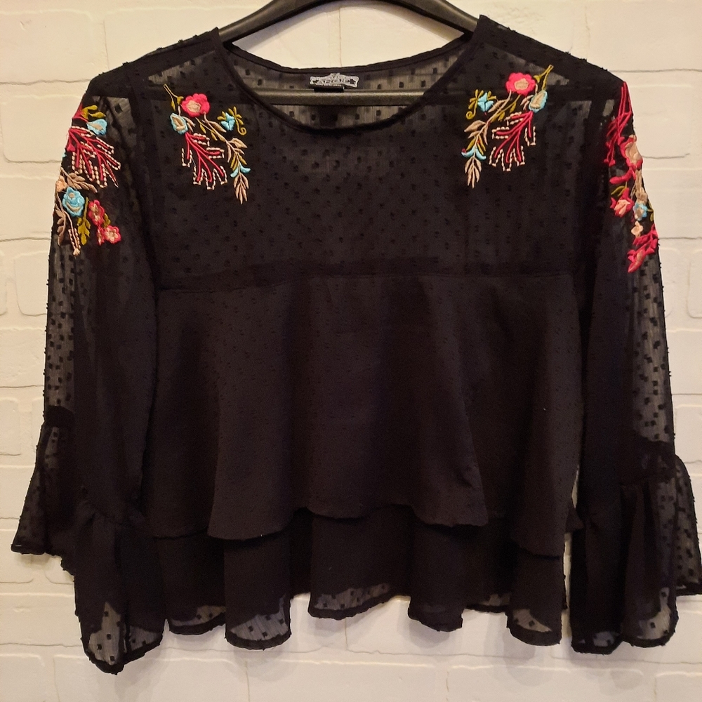 Angie Embroidered Floral Blouse
